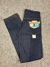 Vintage 70's Saddle King Western by Key Raw Denim Jeans Mens 29x35 Dark Wash NOS