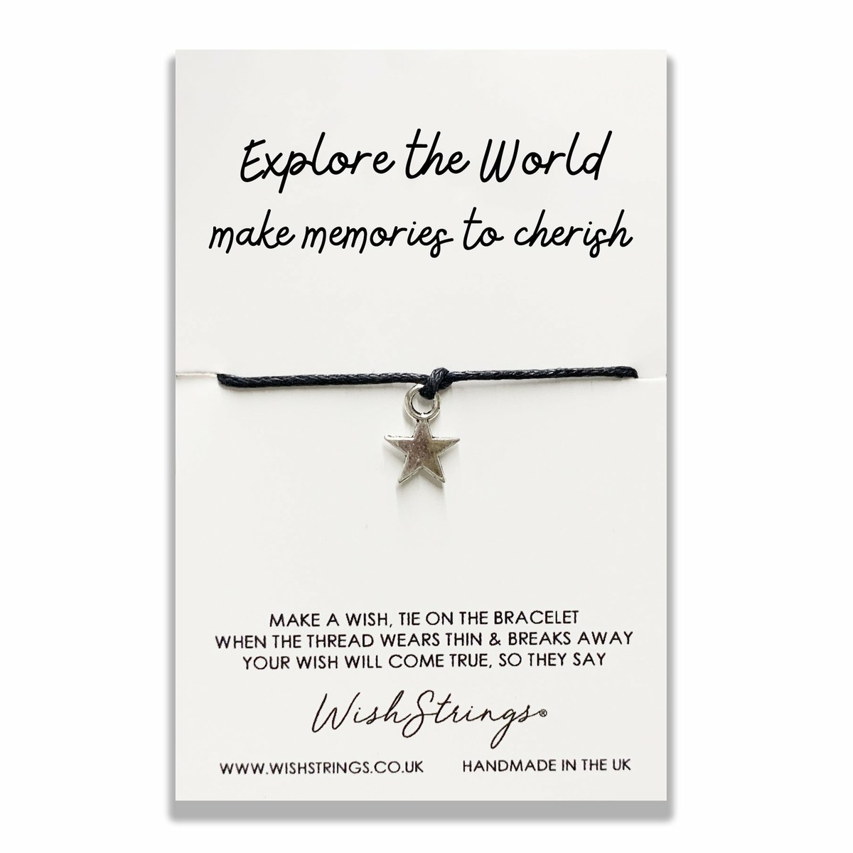 Explore The World Wish String Bracelet With Lucky Charm