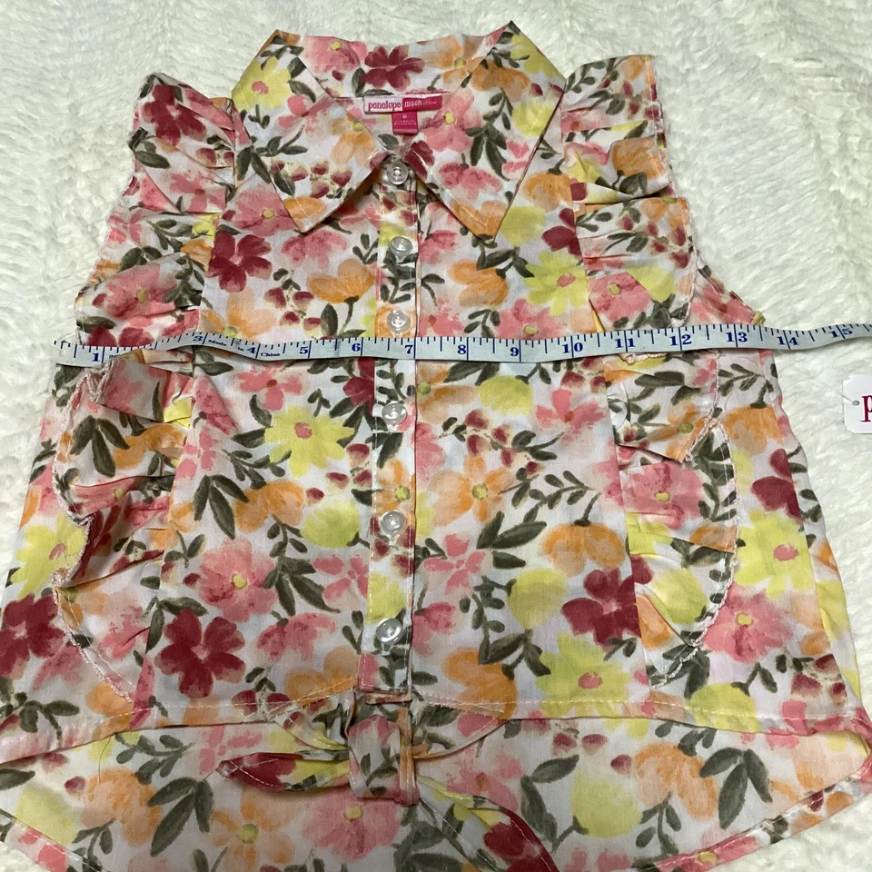 Hermoso Vientre Corbata Penélope Mack Volantes Floral Color Agua Talla 8 Nuevo con Etiquetas  Foto 2 de 4