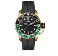 Invicta Pro Diver Black Dial Green-Black Bezel Men's Silicone Watch 35661