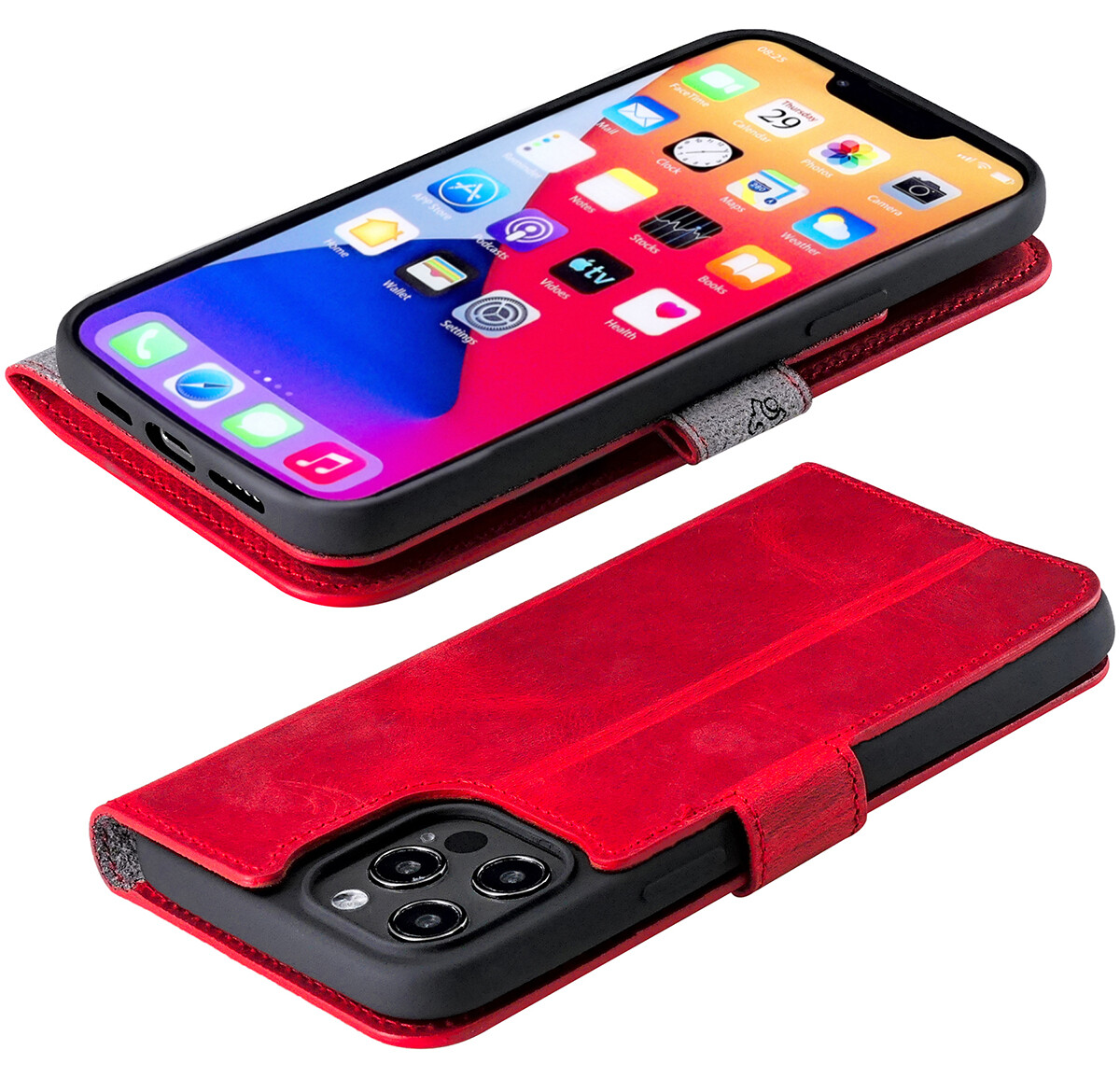 Suncase Custodia A Libro In Pelle Per IPhone 12 (5,4") – Con 3 Slot Carte, Chiusura Magnetica, Funzione Stand