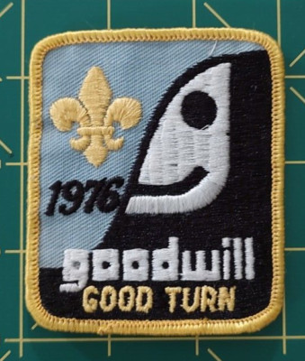 BSA Goodwill Good Turn Day 1976 Vintage Boy Scout Embroidered Black Blue Patch