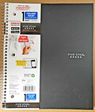 Five Star 5-Subject Wirebound College Ruled Notebook 8" x 10 1/2" Choose Color