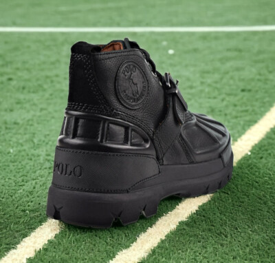Polo Ralph Lauren Black Oslo Low RRL Leather Nylon Boots  display picture 1