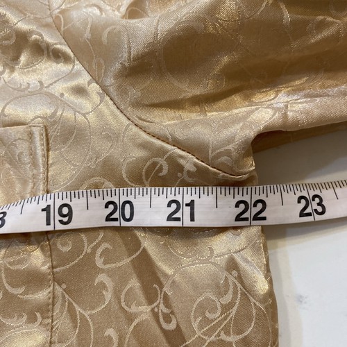 Sarah Spencer Women’s Pajama Set Large Shirt Pants Gold Satin Soft Long Sleeve - Bild 16 von 16