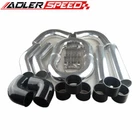 4" inch Turbo Intercooler Aluminum Pipe Piping Kit & Clamp & Coupler Black Kits