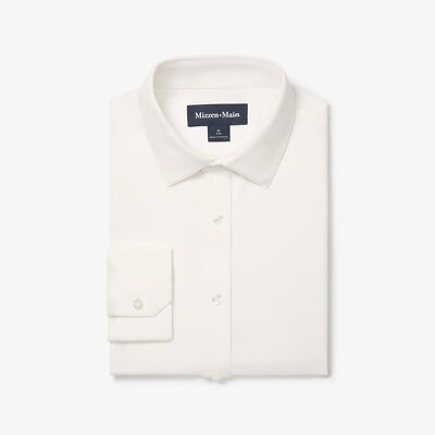 Mizzen+Main Bateman XXL Classic Fit White Performance Dress Shirt