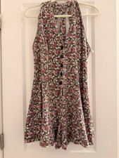 Roberta Vintage Juniors Floral Romper Sz 9/10 80s Feminine