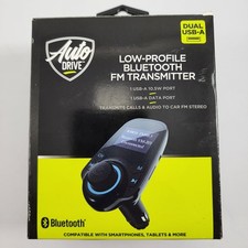 Auto Drive Low Profile Bluetooth FM Wireless Transmitter w/ Dual USB Ports