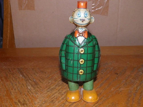 VINTAGE 1930'S J. CHEIN TIN HAPPY HOOLIGAN WIND-UP TOY HTF GOOD LOOKING TOY LOOK