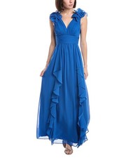 Eliza J Ruffle Strap Pleated Gown Women's