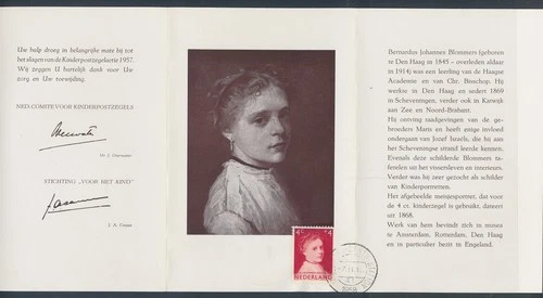 XE63275 Netherlands 1957 child welfare FDC used