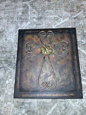 NWOT! Rustic, boho style Christian Cross Wall Art