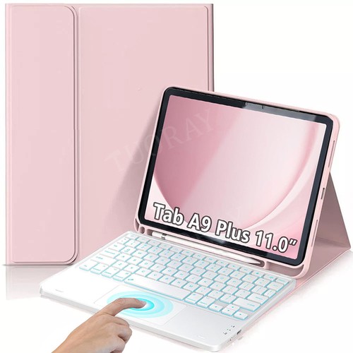 For Samsung Galaxy Tab A9+ S9 FE S8 S6 Lite Backlit Touchpad Keyboard Case Mouse - Picture 5 of 55