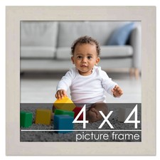 Square Minimalist White Picture Frame - UV Acrylic, Backing, Hanging Hardware