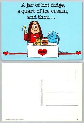 Cathy Guisewite Postcard 1982 Hot Fudge Ice Cream Comic Humor P2470