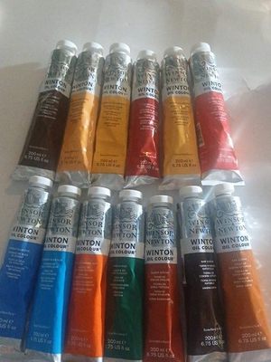 #ad 13 PACK Winsor amp; Newton Winton Oil Color Paint BIG Tubes 200 ml 6.75 oz Multi $194.31