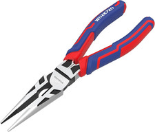 Needle Nose Pliers 8 Inch Heavy Duty CRV Steel Long Nose with Soft Grip and Wire