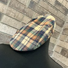 VINTAGE Pendleton Size M Wool Flat Cap Hat Plaid Ivy Newsboy Made in USA #298
