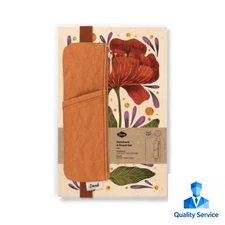 Denik 240pg Blank Notebook 8.25"x5.75" Burgundy Bloom with Carmel Crinkle Pouch