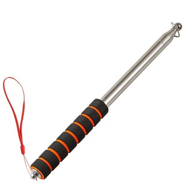 Telescopic Handheld Flagpoles with Clips Portable 8.2ft Black+Orange,1Pack, b