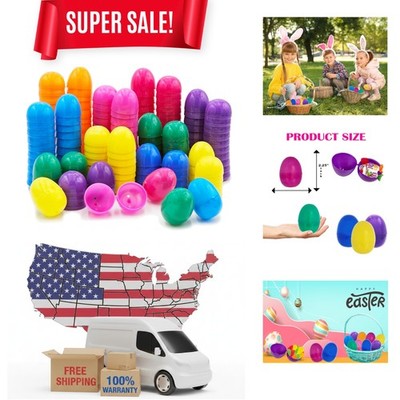 100-Pack Colorful Fillable Plastic Easter Eggs - Perfect for Egg Hunts & Surp...
