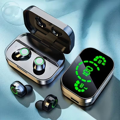 TWS Bluetooth Ohrhörer - Wunderbarer Bass mit Panorama 3D Sound - Powerbank