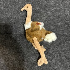 Ty - Original Beanie Buddy - Stretch - Ostrich 11 Inch Plush - NWMT