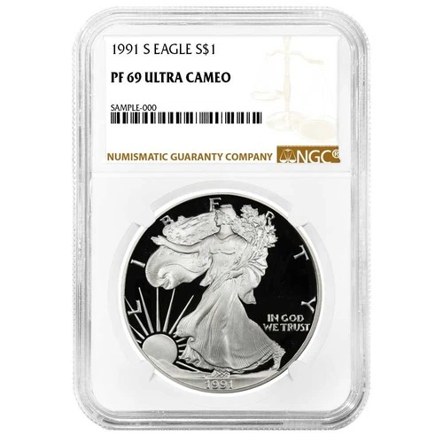 1991-S Proof $1 American Silver Eagle NGC PF69UC Brown Label