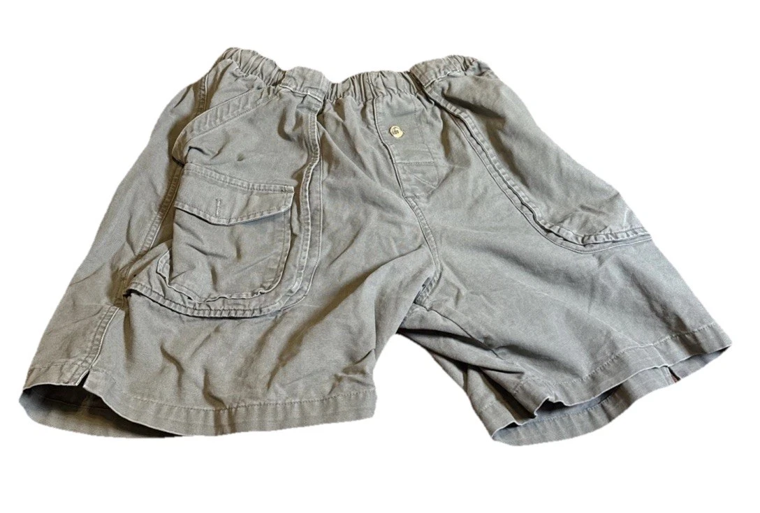 Ocean Pacific OP Cargo Shorts Mens Large Olive Green 100% Cotton Elastic Waist