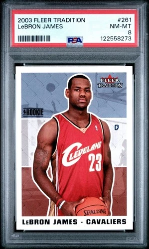 2003-04 Fleer #261 Lebron James Rookie Card Cleveland Cavaliers NM-MT PSA 8