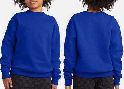 Girls Boys Youth Kids Crewneck Soft Blend Hanes Comfortable Sweatshirt XS-XL NEW