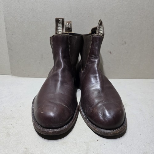 VINTAGE R. M. WILLIAMS MEN'S LEATHER FORMAL CHELSEA BOOTS BROWN SIZE UK8 EU42 - Picture 5 of 17