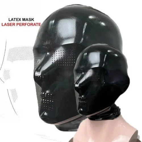Latex Mask Sexy Rubber Hood Fetish Mask Sexy Black Latex Hood Mask Fetish - Image 3 of 4