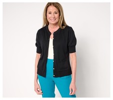 Isaac Mizrahi Live Women's Top Plus Sz Sweater 2X Button Multi-colored A684993