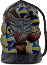 Thickened Extra Large Sports Ball Bag Mesh Socce Ball Bag Heavy Duty Drawstring