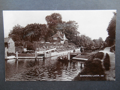 Themse SOHNSCHLEUSE Reading Berkshire RP um 1930 Schleusenwärter Kanal Interesse