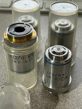 FOUR (4) USED MICROSCOPE OBJECTIVES 40 / 0.65 160 / 0.17 - Unbranded