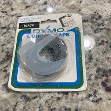 Dymo Labeling Tape: Black New Old stock  In Package 3/8  x 12  