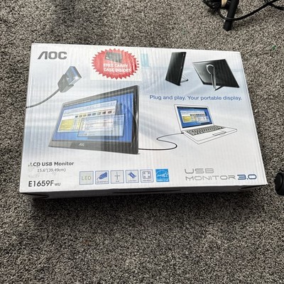 AOC E1659FWU 15.6'' USB 3 Powered 136x768 LED Backlight LCD Monitor W/ Bag