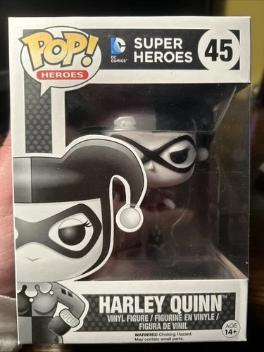 Funko Pop Harley Quinn #45 DC Comics Heroes Black & White Vinyl Figure Hot Topic