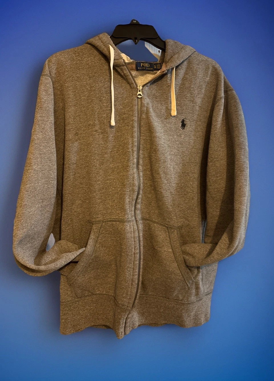 Polo Ralph Lauren Hoodie XL Sweat Jacket Full Zip Fleece Interior thermal Hood