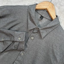 Lululemon Commission Shirt Men's Large Long Sleeve Charcoal Gray Button Down.