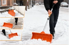 New 24" Snow Pusher Shovel – Ergonomic D-Handle for Driveway & Sidewalks