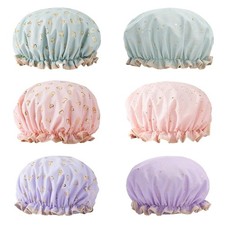 Waterproof Bath Hat with Double Layer Shower Caps for Keepings Hair Dry During