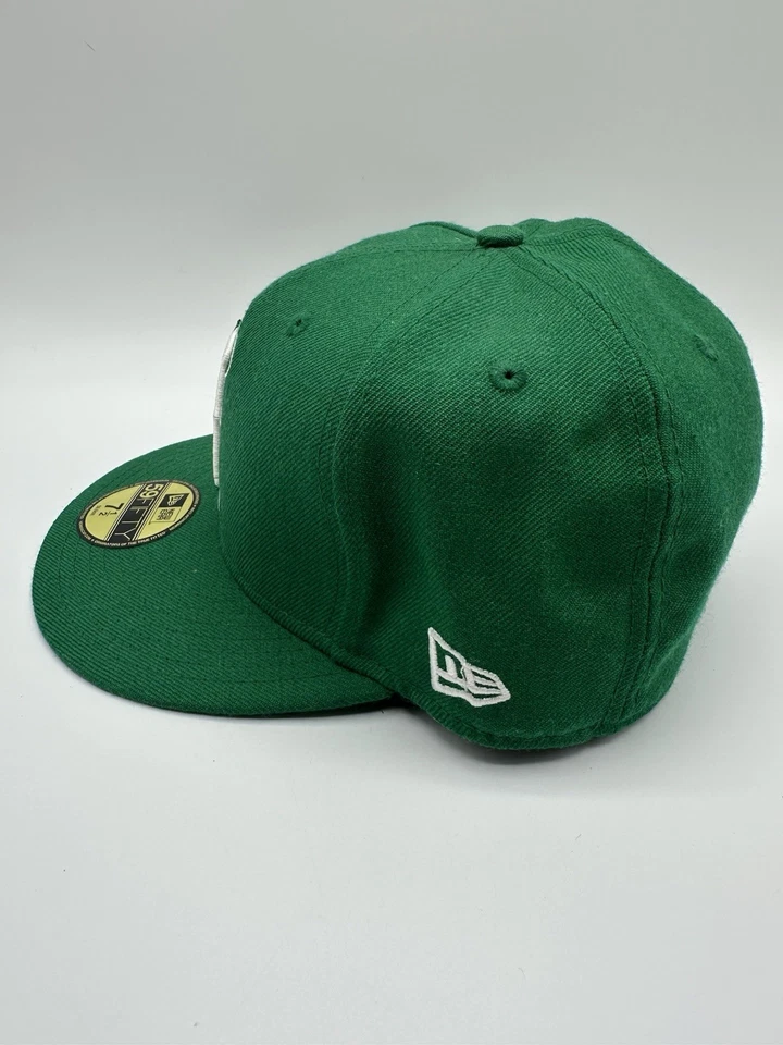 NEW ERA 59FIFTY LA ANAHEIM ANGELS OUTLINE HAT ST. PATTY GREEN WHITE BLACK 7 1/2 - Image 3 of 4