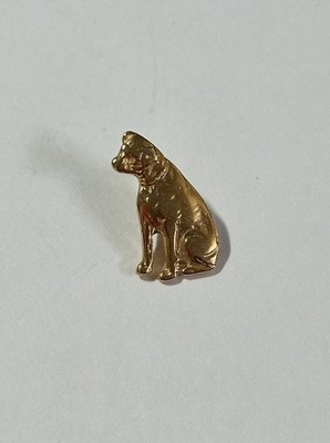Vintage RCA Goldtone Nipper Dog Lapel Tie Tac Pin Estate  His Master s Voice 