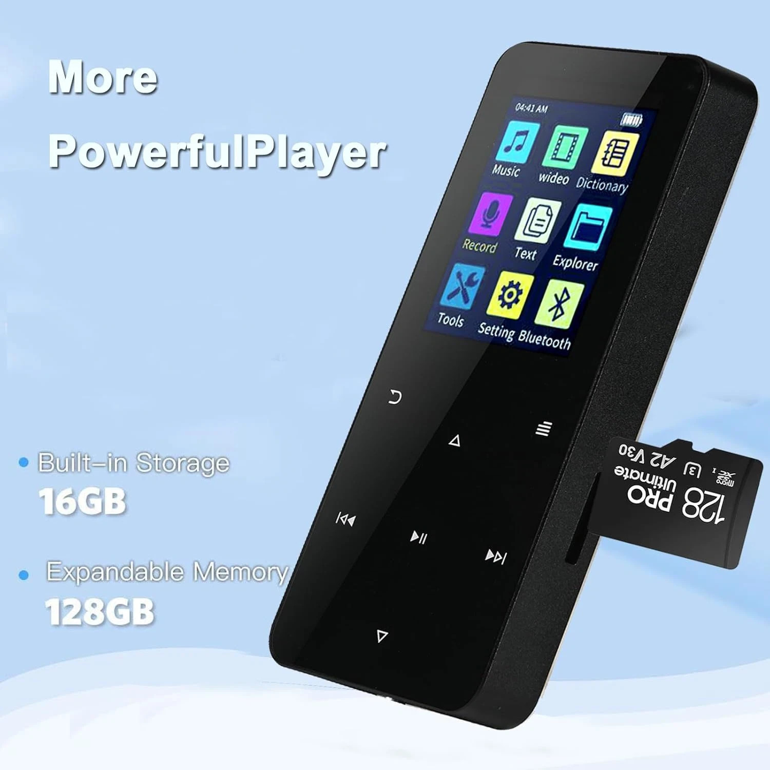 Bluetooth 5.0 MP3 Player HiFi Lossless Sound FM Radio Music Voice Recorder 144GB