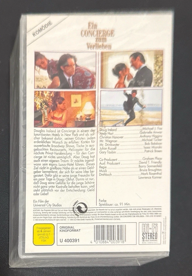 Ein Concierge zum verlieben FSK6 CIC Sammler Rar 91Min. Komödie OVP VHS - Bild 2 von 2