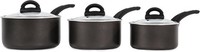 Tower T80302 Cerasure 3pc Saucepan Set Non Stick Induction Hob Cookware Graphite